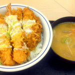 Katsuya - 海老、ヒレ、メンチカツ丼\745&とん汁(小)\129 
                        
