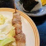 焼き鳥 みのかさ - 豚バラ   おにぎり