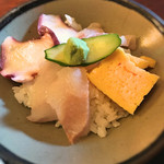 Kigura Diya - 2016 11 うどんセット（ミニ海鮮丼付き）のミニ海鮮丼