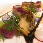 本まぐろとツブのグリエ