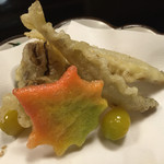 晴鴨楼 - 2016年11月30日 ワカサギ、舞茸、もみじ麩の天婦羅