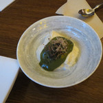 伊右衛門サロン - とろ湯葉のお刺身 抹茶醤油