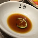 焼肉・冷麺 二郎 - 名物ハネシタ焼きしゃぶは特性ポン酢でいただきます