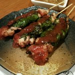 Binchousumi Biyaki Torihiro - 鶏紫蘇巻き。1本150円