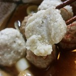 純手打ち十割そば 蕎澤 - そばがき断面。