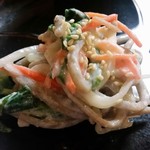 純手打ち十割そば 蕎澤 - 前菜　発芽田舎そばの白酢あえ。