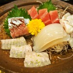 帆掛鮨 - お造り盛り合わせ（2016年11月）