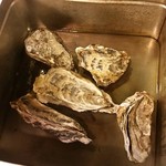 釧路食堂 - 牡蠣のガンガン焼き。