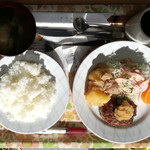 クリエイト - 2016.12.2。日替ランチ（和風おろしハンバーグと肉じゃが）　650円