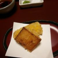 京都祇園 天ぷら八坂圓堂 - 海老パンとトウモロコシの天ぷら
