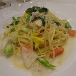 アマルフィイ・モデルナ - シラスと蕪（かぶ）、ミニ白菜のアーリオオーリオ