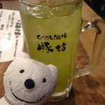 もつ焼き酒場　豚坊 - 緑茶ハイ Shochu Highball with Green Tea at Motsuyaki Sakaba Tonbo, Ueno！♪☆(*^o^*)