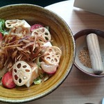 59588206 - 京とうふ藤野 牛蒡、蓮根、お豆腐の金胡麻サラダ
