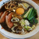 ラーメンにっこう - 2016年11月限定の『鴨とニラの黒味噌ラーメン』です。