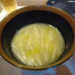 松寿司 - 黄ニラ味噌汁 2016年12月