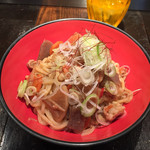 麺屋政宗　分家 - もつ煮油そば はらぺこクラブで650円^_^ 11月月替り