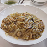 わかば食堂 - 高菜と豚肉のあんかけ焼そばと生のりとイシモチのスープ(2016/09/21 中華香彩 JASMINE 広尾本店)