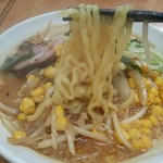 ふくちゃん - 麺は、太麺縮れ麺