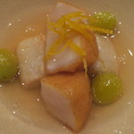 まき村 - 帆立の煎餅揚げ、里芋の揚げ出し