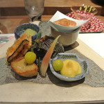日本料理 潤花 - ２０１６年１２月３日の焼き物八寸１