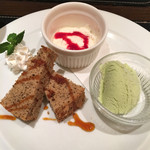 きあっそ - バジルアイスクリーム、パンナコッタ、メープルケーキ