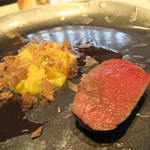 Convivio - 28年12月　鹿肉とサフランリゾット　白トリュフ掛け