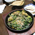 炉ばた焼　しばらく - チヂミほうれん草(201612)EOS Kiss X4