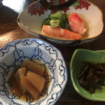 井桁寿司 - コース ¥5000 子持ち昆布、酢の物 きゅうり・エビ・カニ爪