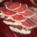 銀座 しのはら - ツキノワグマの薄切りお肉