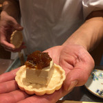 銀座 しのはら - フォアグラとあんぽ柿の最中