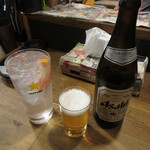 立ち呑みのさのや - チューハイ GFと瓶ビール(中瓶)で乾杯～♪
