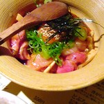 鳥刺しのユッケ