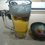 神田江戸ッ子寿司 - 生ビール+お通し