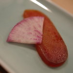 うを徳 - 唐墨（からすみ）に紅芯蘿蔔（こうしんだいこん）