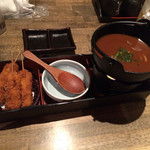 Kushiyaki Saizen Nagomi - 味噌カツ(土手が煮詰まったら食べ頃だそうです)