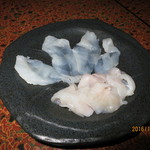 市ヱ門 - フグしゃぶ
      先ずは湯でさっとしゃぶしゃぶ！ポン酢で食べちゃいました^_^