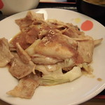 松屋 - 豚バラ肉と長ネギの生姜焼Ｗ定食②