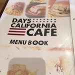 デイズ カリフォルニア カフェ - メニュー表紙