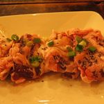 京城苑 - 牛レバ網脂巻き。