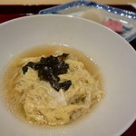 銀座 しのはら - ３杯目は熊鍋の出汁を玉子でとじたスープを掛けて