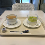 カフェ・ディ・フェスタ - 絹ごし杏仁メロン、アメリカンコーヒー 2016/01/28