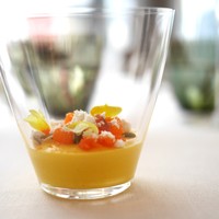 エスキス - カボチャのブランマンジェ、アンチョビ、胡桃、オレンジ