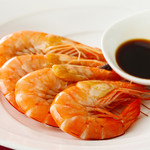 自然の味で湯でエビです。海老の湯引き