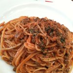 TRATTORIA Caro del Calvo - ひき肉とレンズ豆のトマトクリームスパゲティ