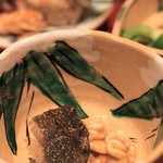 銀座 しのはら - 白子の焼き物（醤油ベース）に黒トリュフをのせて