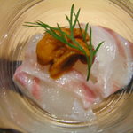 レストラン メルキュール - 真鯛と雲丹
      レモンヴィネグレット
      2016.11.15