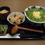 Kinasa - ねぎみぞれそば定食と揚げ茄子のお浸し(2016.01)