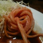 大阪トンテキ - 付け合わせのスパゲティ