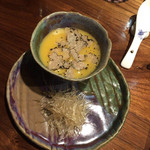 清粥小菜　明 - かにみそスープにフカヒレをつけて