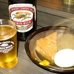 Taishuuken - 「瓶ビール」と「おでん(厚揚げ、大根、タマゴ)」